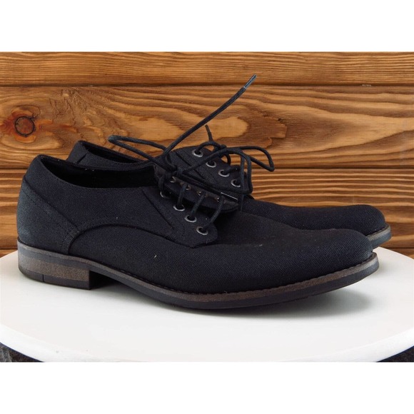 Perry Ellis Sz 10 Derby Oxfords Black Fabric Men Lace‎ Up Westbrook Medium - Picture 4 of 11